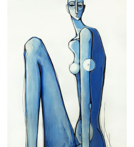 Blue Emotions - 100 x 70 cm - Acrylic & mixed media on cardboard - 2021