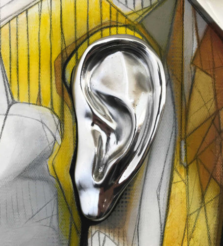 Perception (Detail) - 122 x 92 cm - Acrylic & Aluminium on canvas - 2021