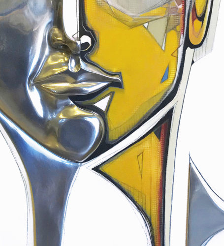 Symbiosis (Detail) -122 x 88 cm -Acrylic & Aluminium on Canvas -2019