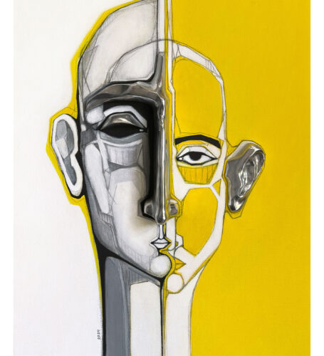 Inner Glance - 80 x 60 cm - Acrylic & Aluminium on Canvas - 2024