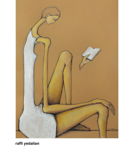 The Reading Woman - 100 x 70 cm - Mixed media on cardboard - 2017